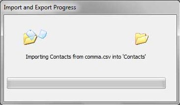 Outlook Window - Import and Export Progress