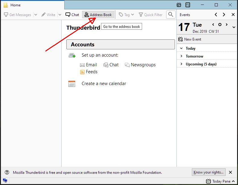 Lançamento Thunderbird Address Book