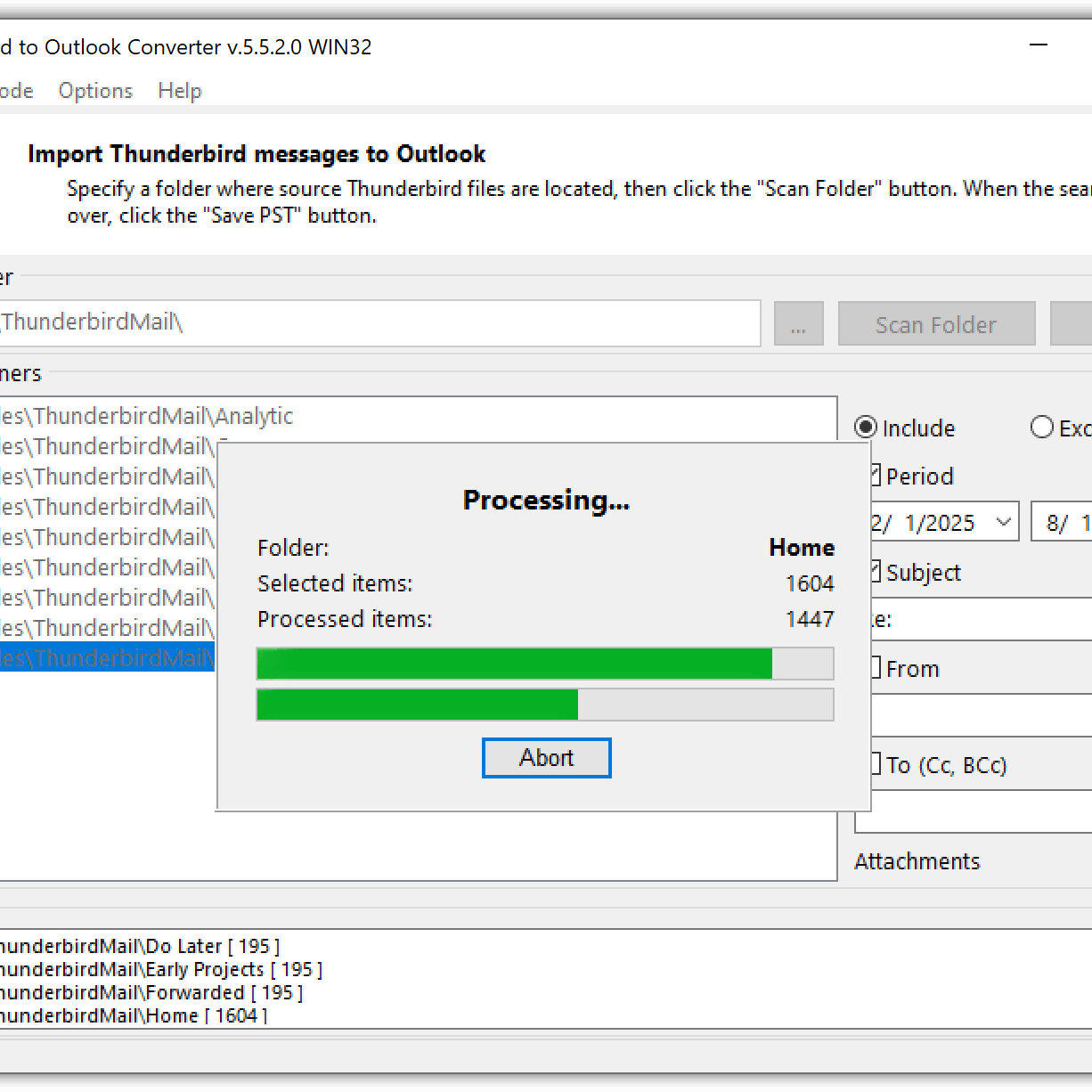 Thunderbird email conversion software